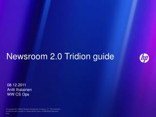 Newsroom 2.0 Tridion guide