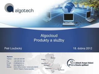 Algocloud Produkty a služby