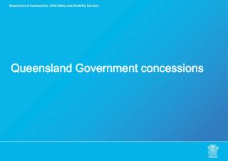 Queensland Government concessions