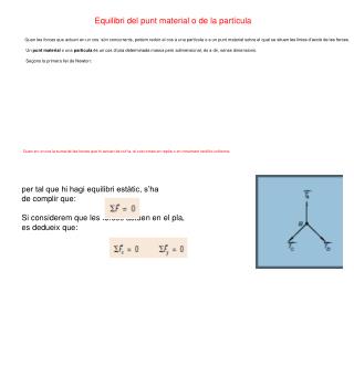 Equilibri del punt material o de la partícula