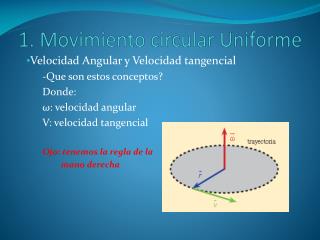 1. Movimiento circular Uniforme