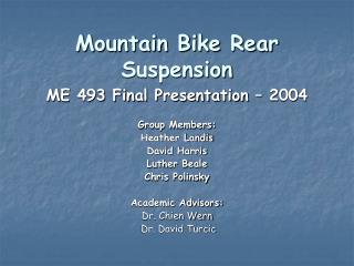 Mountain Bike Rear Suspension
