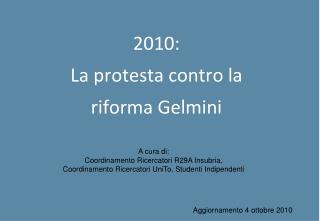2010: La protesta contro la riforma Gelmini
