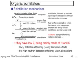 Organic scintillators – light yield