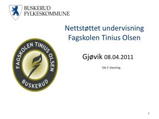 Nettstøttet undervisning 	Fagskolen Tinius Olsen 	 Gjøvik 08.04.2011 Ole F. Stevning