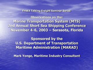 FHWA Talking Freight Seminar Series