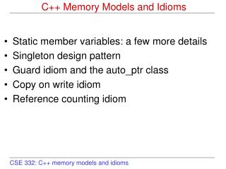 C++ Memory Models and Idioms