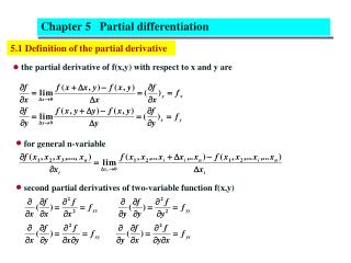 5.1 Definition of the partial derivative