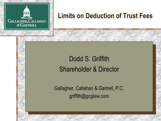 Limits on Deduction of Trust Fees