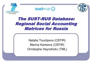 The SUST-RUS Database: Regional Social Accounting Matrices for Russia