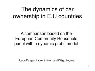 The dynamics of car ownership in E.U countries