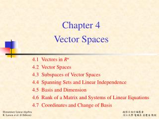 Chapter 4 Vector Spaces