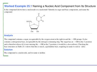 Worked Example 25.1 Naming a Nucleic Acid Component from Its Structure
