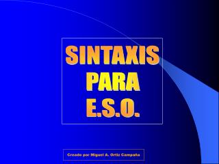 SINTAXIS PARA E.S.O.