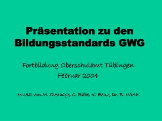 Präsentation zu den Bildungsstandards GWG