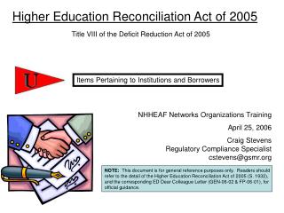 Higher Education Reconciliation Act of 2005