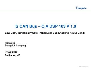 IS CAN Bus – CiA DSP 103 V 1.0