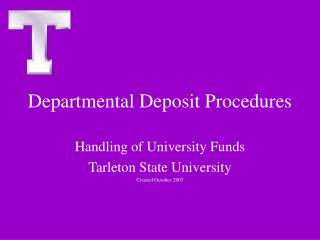 Departmental Deposit Procedures