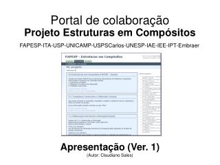 Portal de colaboração Projeto Estruturas em Compósitos