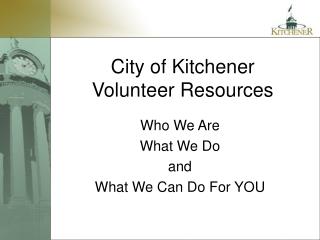 City of Kitchener Volunteer Resources