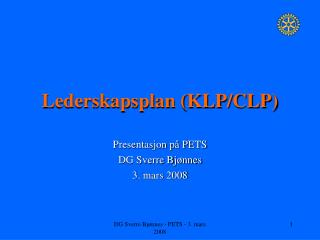 Lederskapsplan (KLP/CLP)