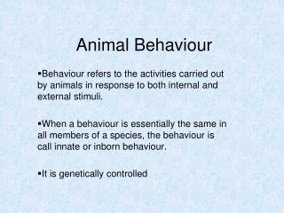 Animal Behaviour