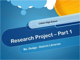 Research Project – Part 1