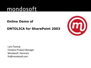 Online Demo of ONTOLICA for SharePoint 2003