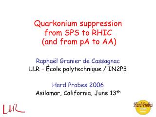 Quarkonium suppression from SPS to RHIC