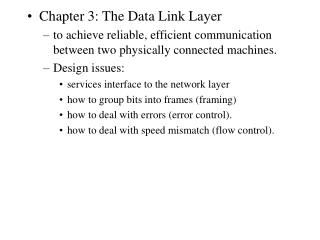 Chapter 3: The Data Link Layer