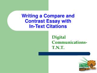 Writing a Compare and Contrast Essay with In-Text Citations