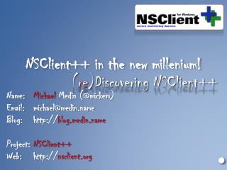 NSClient++ in the new millenium!