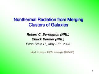 Nonthermal Radiation from Merging Clusters of Galaxies