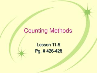Counting Methods