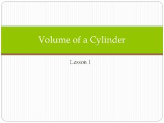 Volume of a Cylinder
