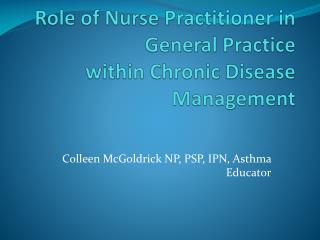 Role of Nurse Practitioner in General Practice within Chronic Disease Management