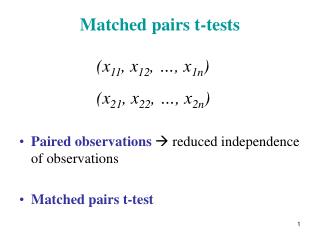 Matched pairs t-tests