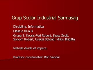 Grup Scolar Industrial Sarmasag
