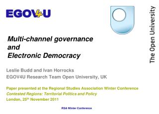 Multi-channel governance and Electronic Democracy