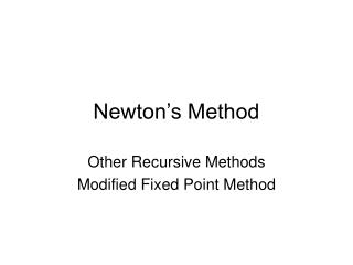 Newton’s Method