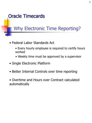 Why Electronic Time Reporting?