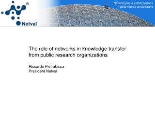 The role of networks in knowledge transfer from public research organizations Riccardo Pietrabissa