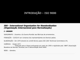 INTRODUÇÃO – ISO 9000