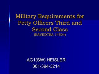 Military Requirements for Petty Officers Third and Second Class (NAVEDTRA 14504)
