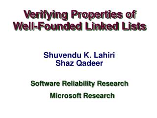 Verifying Properties of Well-Founded Linked Lists