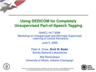 Using DEDICOM for Completely Unsupervised Part-of-Speech Tagging