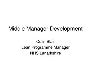 Middle Manager Development