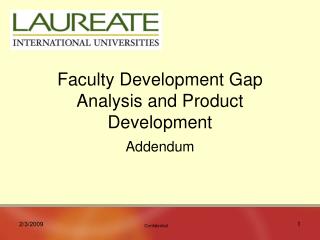 Faculty Development Gap Analysis and Product Development