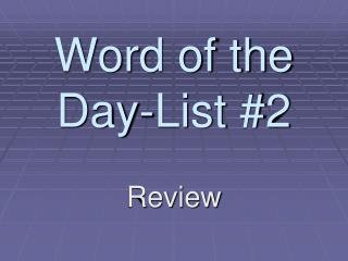 Word of the Day-List #2
