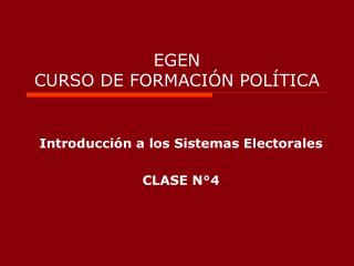 EGEN CURSO DE FORMACIÓN POLÍTICA